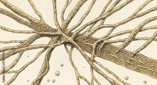 Fototapeta Abstract Vascular System: This abstract illustration showcases a network of intricate, tree-like structures, reminiscent of a vascular system.