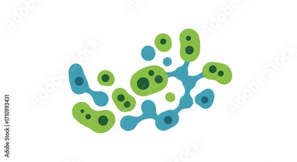 Fototapeta Abstract Molecular Composition: Dynamic visual representation of interconnected cells or molecules, embodying the essence of science and innovation. 