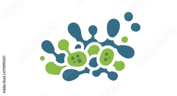 Fototapeta Abstract Biological Molecular Graphic: Captivating abstract molecular graphic of cell structure with vibrant colors, perfect for illustrating scientific concepts and biotech imagery.