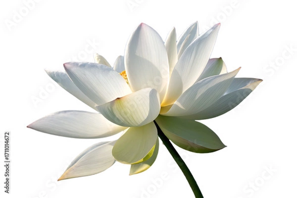Fototapeta A white lotus flower On Transparent Background