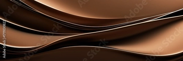 Fototapeta Abstract background with elegant, flowing waves of deep bronze and brown