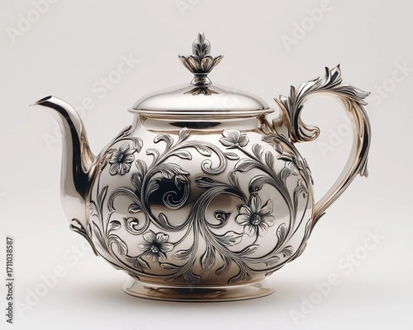 Obraz Ornate silver tea pot