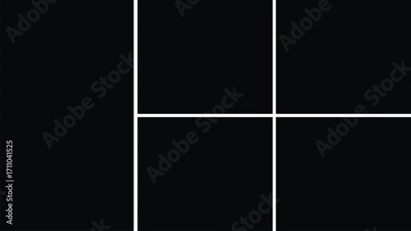 Fototapeta Template photo collage 5 photos. Blank vector layout for portfolio, memory, scrapbook, and album presentation.