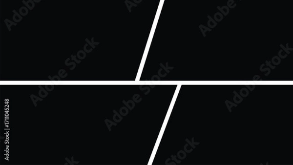 Fototapeta Modern collage 4 frame photos. Template for portfolio. Photo tiles layout. Vector illustration.