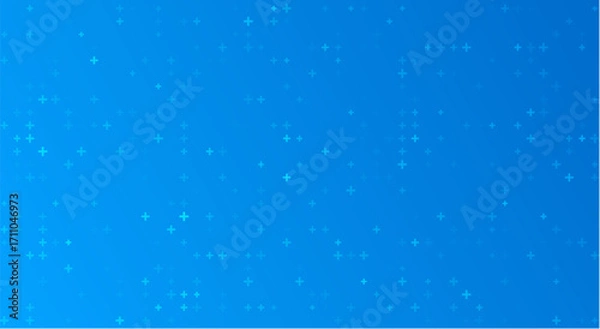 Fototapeta Medical blue plus pattern health tech abstract background. Hospital blue design cross pattern