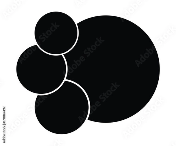 Fototapeta Circular collage 4 frame photos. Template for wall gallery, banner, poster, mockup, flyer, brochure, Photo mosaic pattern. Vector illustration.