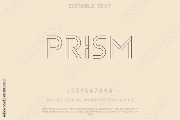 Fototapeta Modern geometric prism text design with subtle background texture