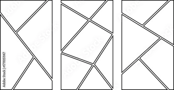 Fototapeta Image collage layout template set. Photo frames for album, comic page, flyer, banner, poster, brochure, booklet, memory wall.