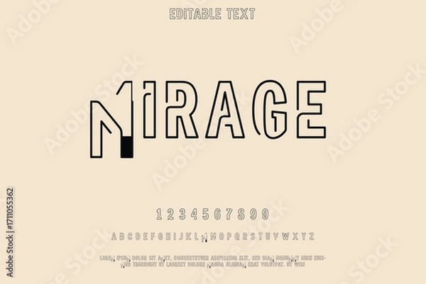 Fototapeta Mirage typographic design with clean lines and subtle text