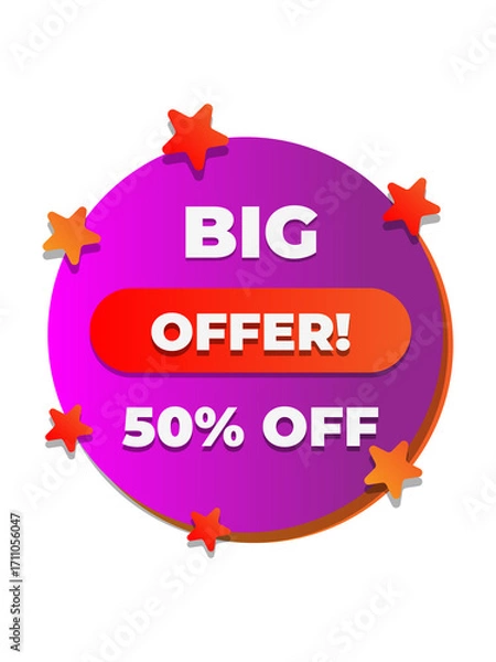 Obraz sale tag with red star