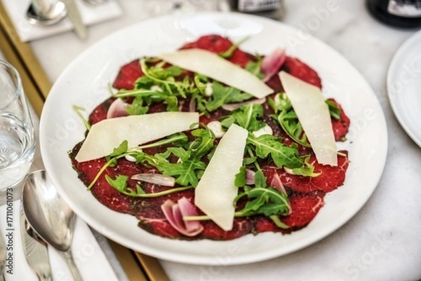 Obraz Beef carpaccio with cheese