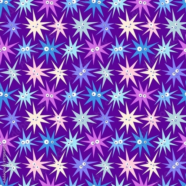 Fototapeta New year seamless Christmas lights star pattern for fabrics and packaging and gifts and linens and kids and wrapping paper