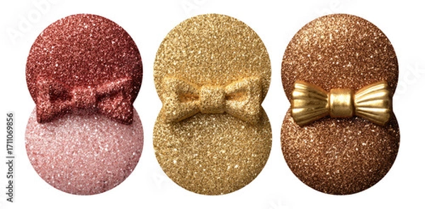 Fototapeta Glittery Decorative Bows in Various Colors on Transparent Background