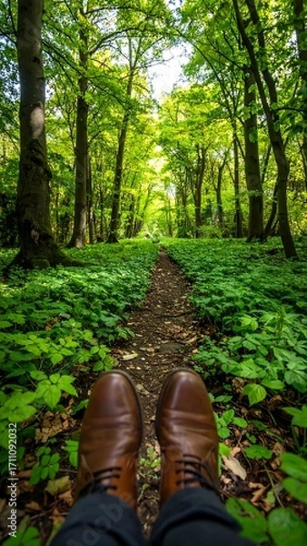 Obraz Forest path viewed from above