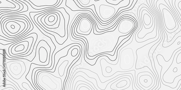 Fototapeta Abstract topographic wavy curve line background. Topography map pattern, Geographic curved relief. Topographic lines background. Vector illustration.