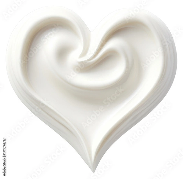 Fototapeta PNG White heart shaped cream background texture smooth.