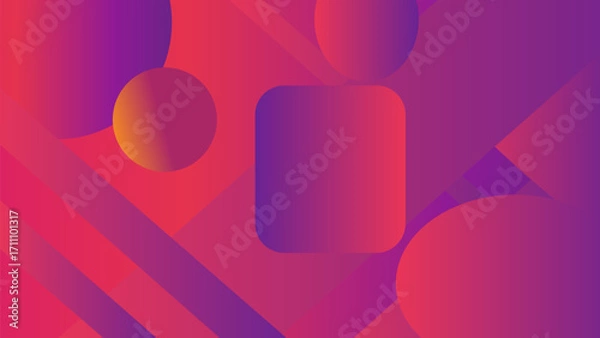 Obraz Abstract Gradient Geometric Shapes with Colorful Background for Creative Design Projects