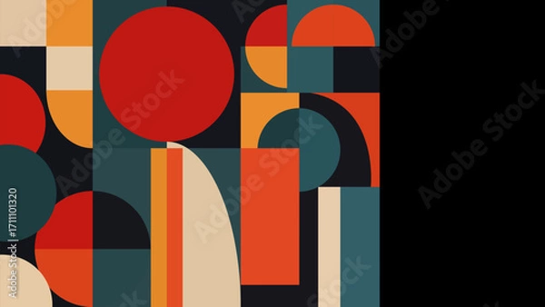 Obraz Colorful Abstract Geometric Pattern with Bold Shapes and Modern Design