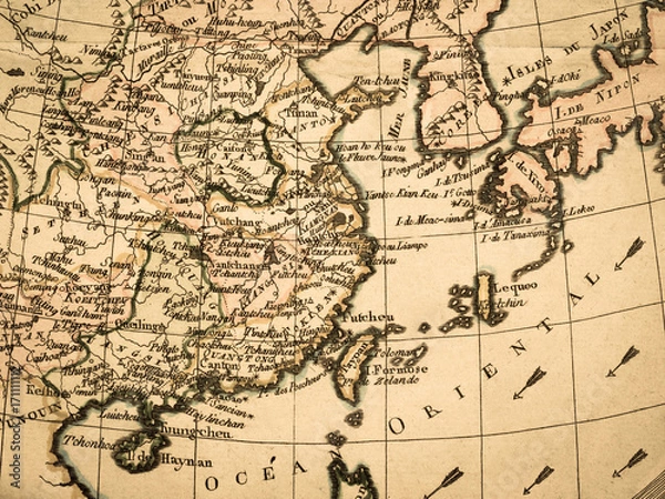 Fototapeta 古地図　東アジア