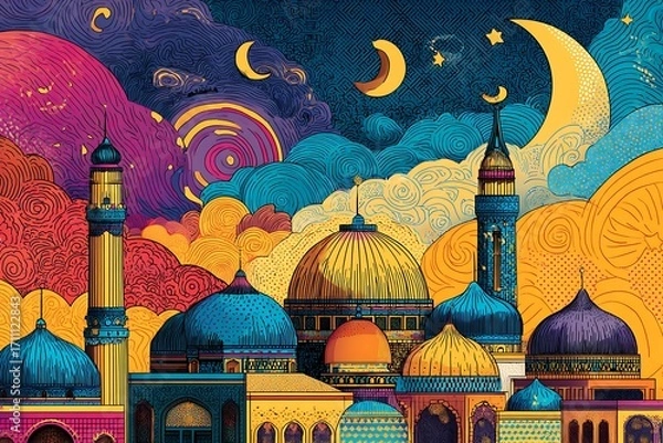 Obraz pop art style Islamic New Year