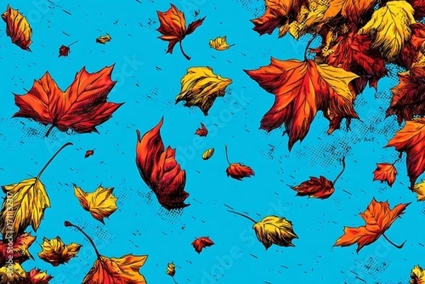Obraz Color background, pop art style leaves