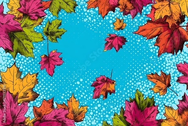 Obraz Color background, pop art style leaves