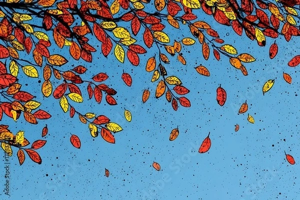 Obraz Color background, pop art style leaves