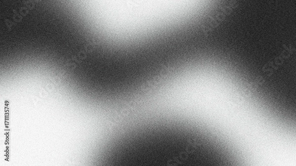Fototapeta Gray, black, dark grainy noise grains abstract wave pattern, on white background