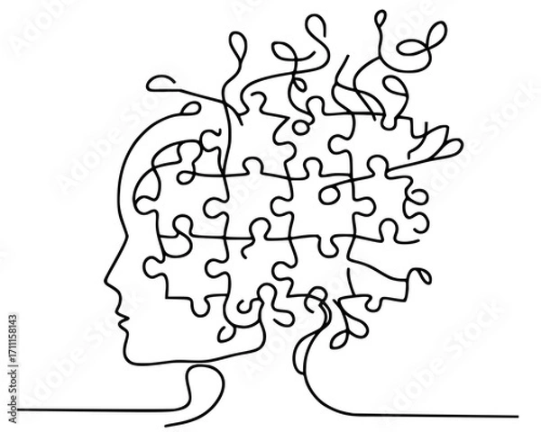 Obraz human head with question marks