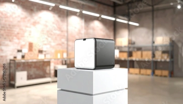 Fototapeta Modern Product Display in Warehouse Setting