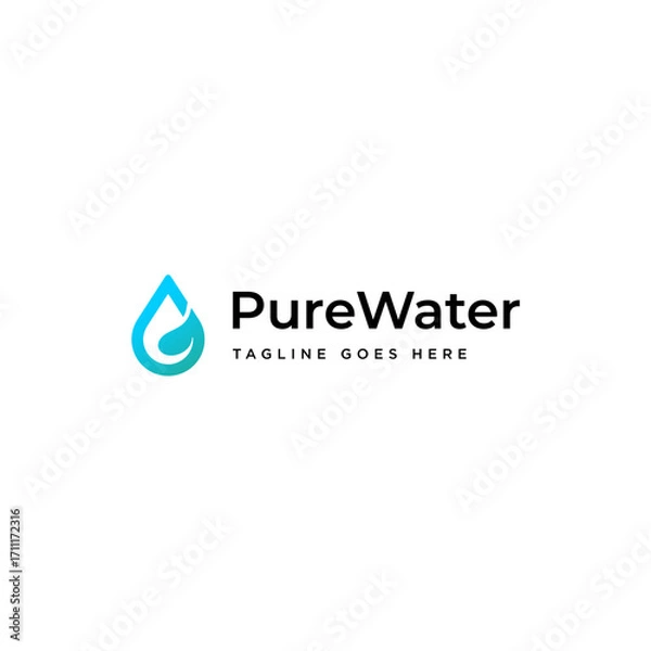 Fototapeta modern health nature Waterdrop logo design