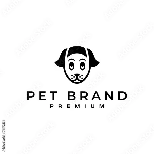 Fototapeta Playful dog face dog head logo design template