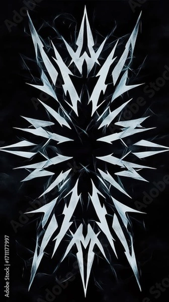 Fototapeta A symmetrical design featuring sharp lines and a central dark core