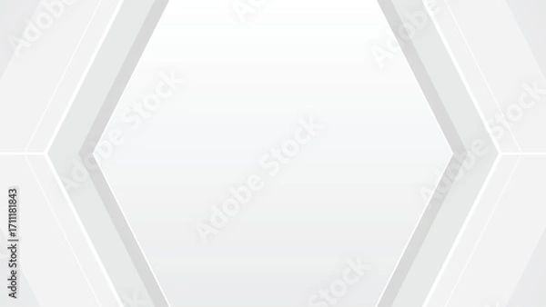 Fototapeta Minimalist abstract background white hexagon shape futuristic modern technology background