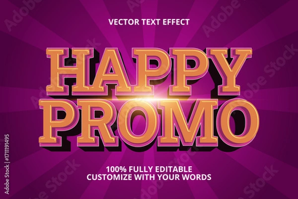 Fototapeta happy promo editable text effect for sale