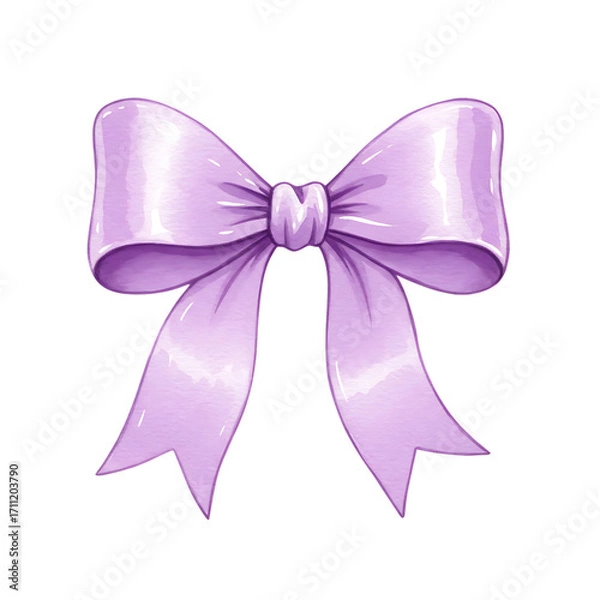 Obraz A beautiful pastel purple satin bow isolated on transparent background