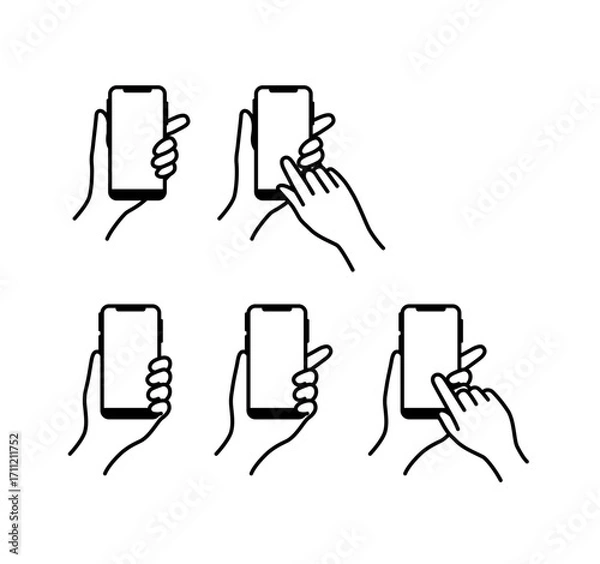 Obraz イラスト_041_スマホ持った手