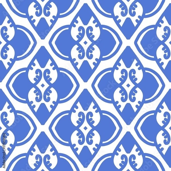 Fototapeta pattern batik flower damask ethnic boho ikat texture tribal geometric background