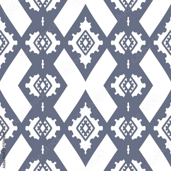 Fototapeta pattern batik flower damask ethnic boho ikat texture tribal geometric background