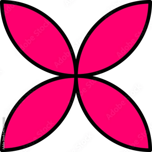 Obraz Abstract Geometric Flower Shape in Pink