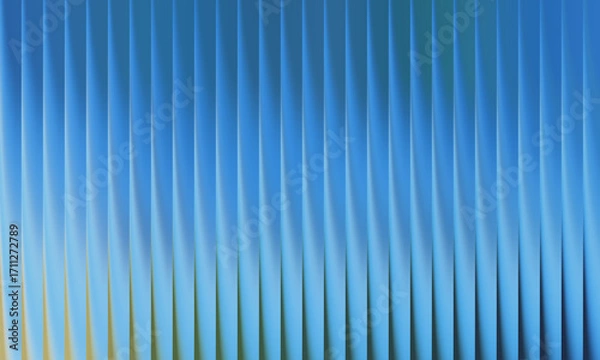 Fototapeta Abstract blue wavy background with vertical pleats and light reflection