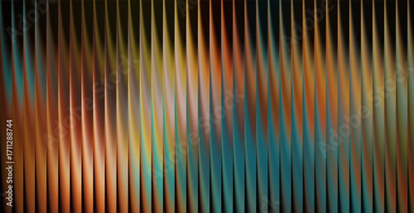 Fototapeta Abstract wavy lines with warm and cool color gradient
