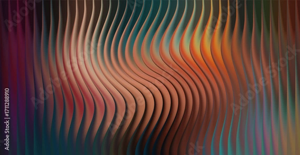 Fototapeta Abstract wavy background with warm and cool color blend