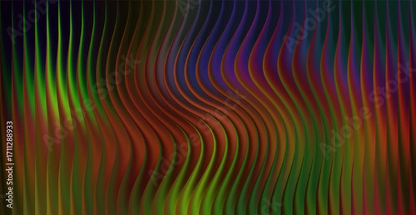 Fototapeta Colorful abstract background with wavy vertical lines and shadows