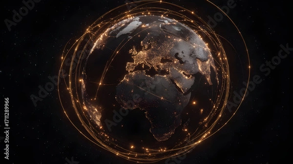 Fototapeta cloud routing global messages across multiple communication platforms