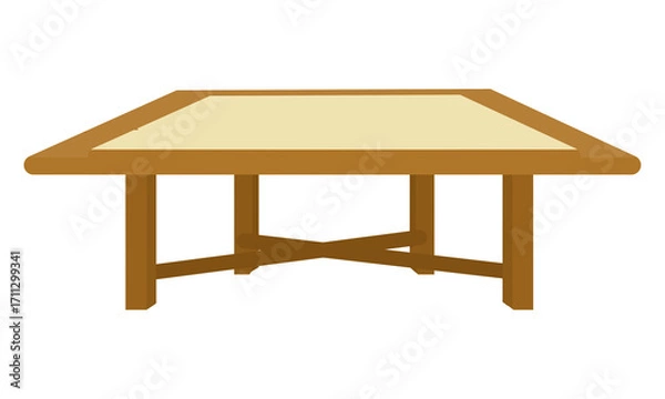 Obraz Simple cute flat illustration of a wooden table