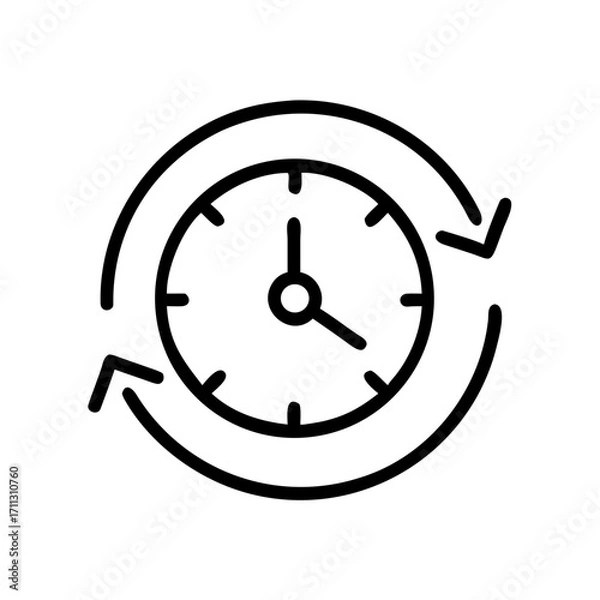 Obraz clock time outline icon