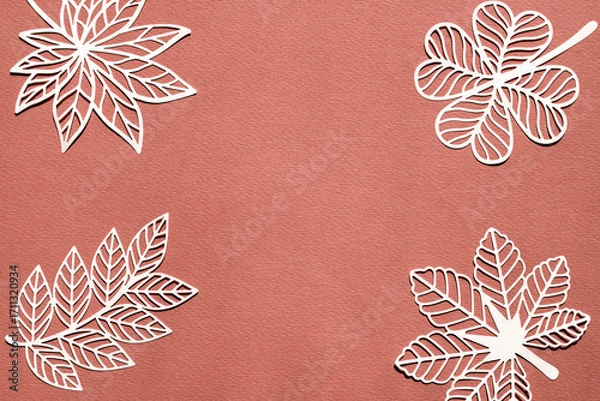 Fototapeta 나뭇잎 실루엣과 카피공간