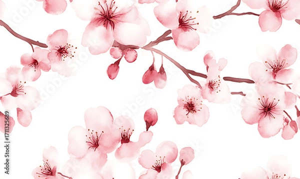 Fototapeta Floral or leaf pattern background suitable for wallpaper, fabric, or decorative design. Soft colors and natural style, ideal for digital and print use.