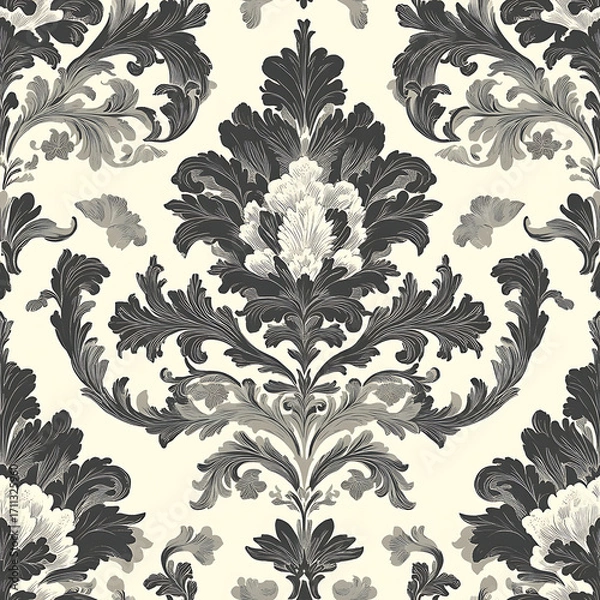 Fototapeta Floral or leaf pattern background suitable for wallpaper, fabric, or decorative design. Soft colors and natural style, ideal for digital and print use.